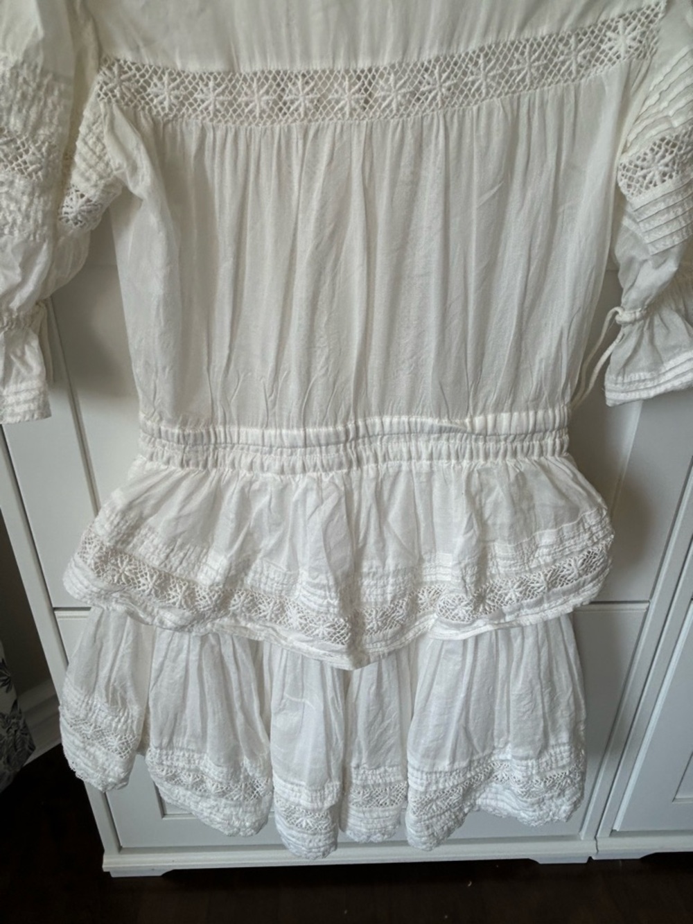 Sunday Best White Lace Tiered Mini Dress - Picture 10 of 12